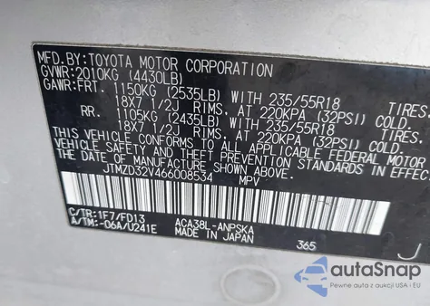 2006 Toyota Rav4 Sport from USA, damaged, VIN JTMZD32V466008534